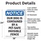 Signmission Our Dog Is Contained By A Pet-Safe, 18 in W x Rectangle, Aluminum OS-2PACK-NS-A-1824-V-17065 - alternate 4